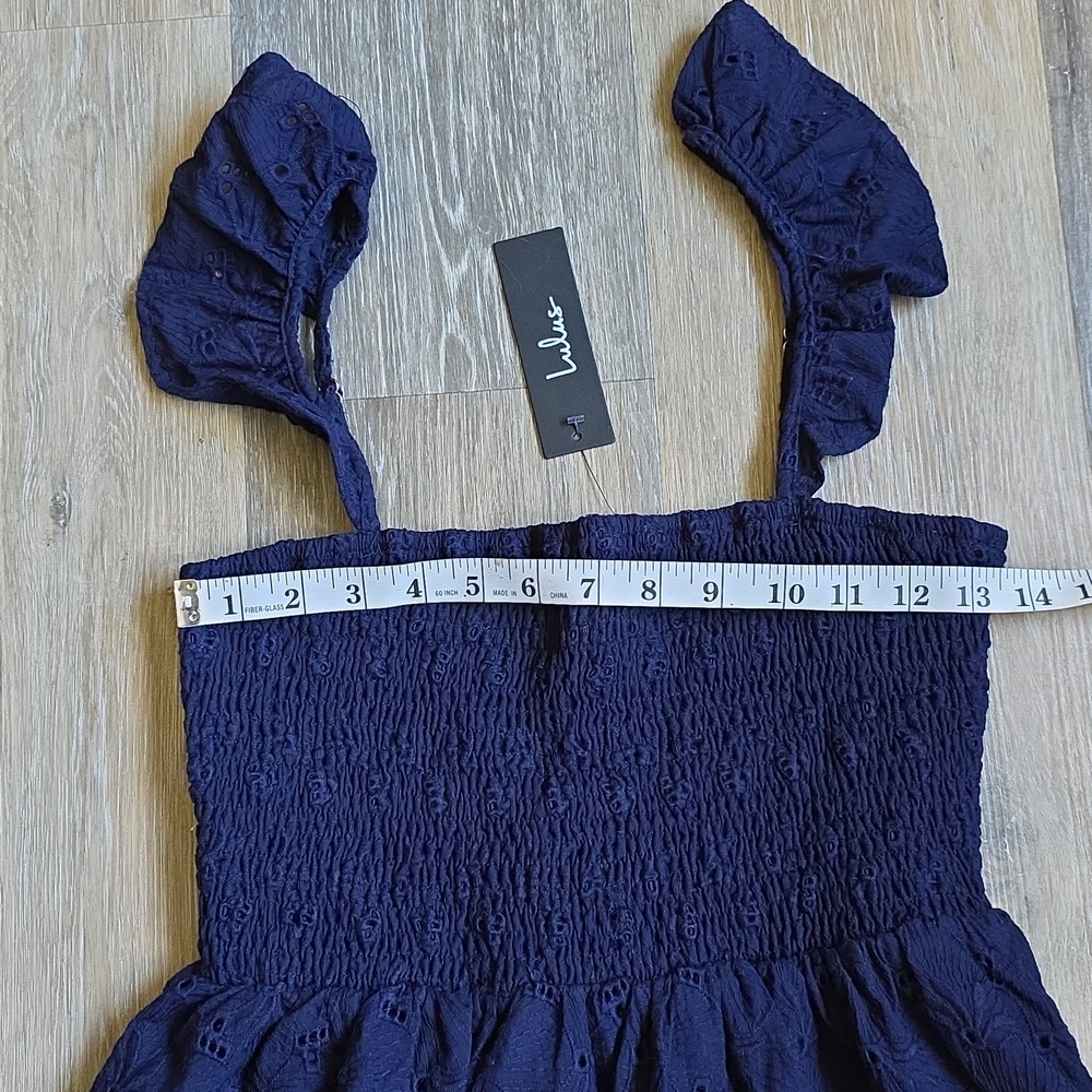 Lulu's Navy Eyelet Smocked Sundress - Picture 4 of 16